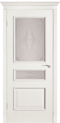 Межкомнатная дверь Вена, остеклённая, белый ясень