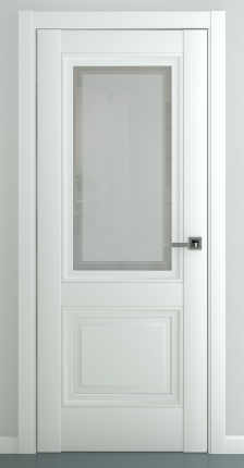Межкомнатная дверь Венеция B2, остекленная, белый