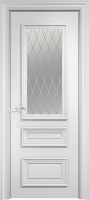 Межкомнатная дверь эмаль Вербена, остеклённая, белый