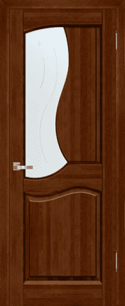 Межкомнатная дверь из массива ольхи Верона, бренди, остеклённая