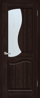 Межкомнатная дверь из массива ольхи Верона, венге, остеклённая