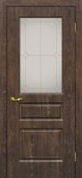 Межкомнатная дверь ПВХ Мариам Версаль-2, остекленная, дуб корица