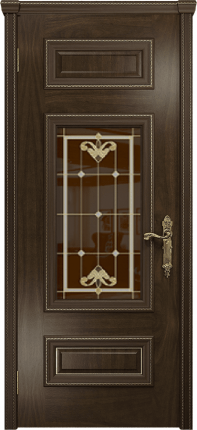 Межкомнатная дверь Версаль-4 (косичка), остеклённая, американский орех тонированный