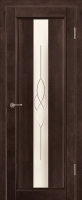 Межкомнатная дверь из массива ольхи Версаль, венге, остеклённая