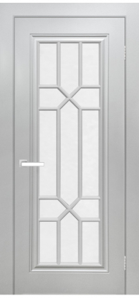 Дверь межкомнатная эмаль Легенда Виано, остекленная, светло серый