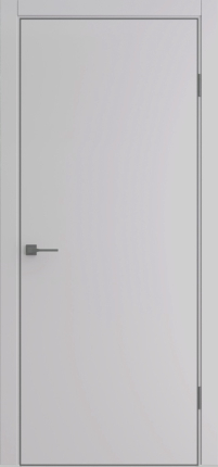 Межкомнатная дверь винил ДП-50, глухая, AL кромка черная с 4-х сторон, Silver Grey