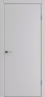 Межкомнатная дверь винил ДП-50, глухая, AL кромка черная с 4-х сторон, Silver Grey