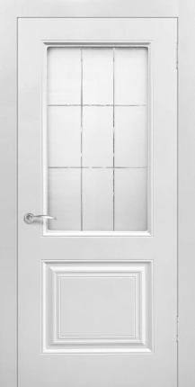 Межкомнатная дверь винил Верда Роял 2, остекленная, белый