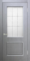 Межкомнатная дверь винил Верда Роял 2, остекленная, серый