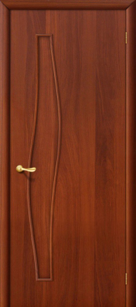 Межкомнатная дверь ламинированная 6Г Волна, глухая, итальянский орех