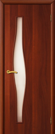 Межкомнатная дверь ламинированная 6С Волна, остеклённая, итальянский орех