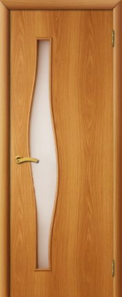 Межкомнатная дверь ламинированная Волна, остеклённая, миланский орех