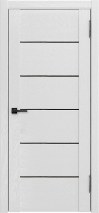 Межкомнатная дверь X-99, остекленная триплекс черный, белый снег