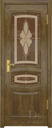 Межкомнатная дверь шпонированная DioDoor Юлия, остеклённая, американский орех