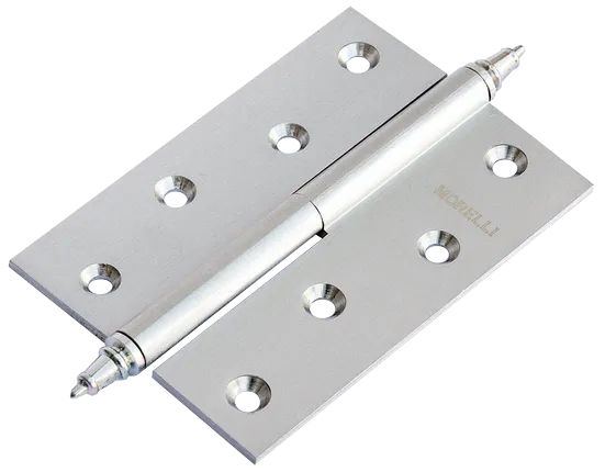 Петля разъемная латунная карточная MB 100X70X3 SC R C с коронкой правая, врезная, цвет матовый хром