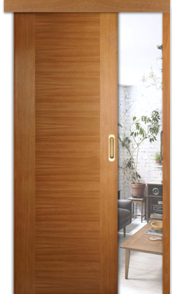 Раздвижная шпонированная дверь Belwooddoors Классика люкс глухая дуб
