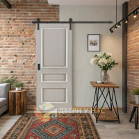 Раздвижная дверь массив дуба Лофт Ока Афродита, глухая, слоновая кость