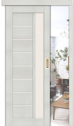 Раздвижная дверь Порта-27, остекленная, Bianco Veralinga