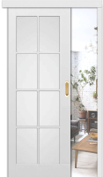 Раздвижная дверь эмаль VFD Порта остеклённая Polar белый