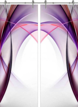 Раздвижная стеклянная дверь двустворчатая Abstraction-19 ПО (Фотопечать)