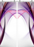 Раздвижная стеклянная дверь двустворчатая Abstraction-19 ПО (Фотопечать)