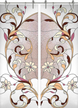 Раздвижная стеклянная дверь двустворчатая Stained Glass-10 ПО (Фотопечать)