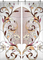 Раздвижная стеклянная дверь двустворчатая Stained Glass-10 ПО (Фотопечать)