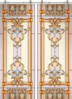 Раздвижная стеклянная дверь двустворчатая Stained Glass-14 ПО (Фотопечать)