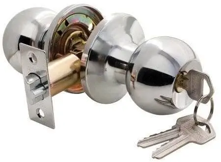 Ручка дверная HK-01 L PC ключ-фиксатор, полированный хром