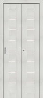 Складная дверь экошпон Bravo Браво-22, остекленная, Bianco veralinga