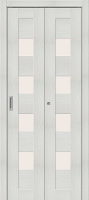 Складная дверь экошпон Bravo Браво-23, остекленная, Bianco veralinga