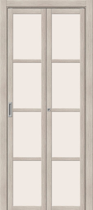 Складная дверь экошпон Bravo Твигги-11.3, остекленная, Cappuccino Melinga