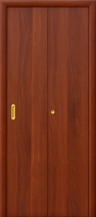 Складная дверь ламинированная Verda Гладкая, глухая, итальянский орех