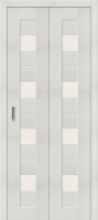 Складная дверь экошпон Bravo Порта-23, остеклённая, Bianco veralinga