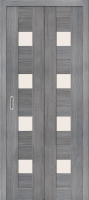 Складная дверь экошпон Bravo Порта-23, остеклённая, Grey veralinga