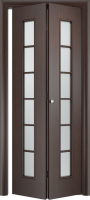 Складная дверь ламинированная Verda С-12 (о), остекленная, венге