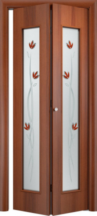 Складная дверь ламинированная Verda С-17 (тюльпан), итальянский орех