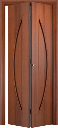 Складная дверь ламинированная Verda С-6, глухая, итальянский орех
