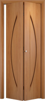 Складная дверь ламинированная Verda С-6, глухая, миланский орех