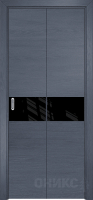 Складная дверь шпонированная Оникс Соло, глухая, дуб графит