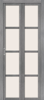 Складная дверь экошпон Bravo Твигги V4, остеклённая, Grey veralinga