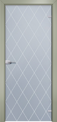 Стеклянная межкомнатная дверь Акма Кристалл, белое сатинато