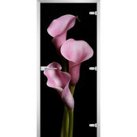 Стеклянная межкомнатная дверь FLOWERS-02
