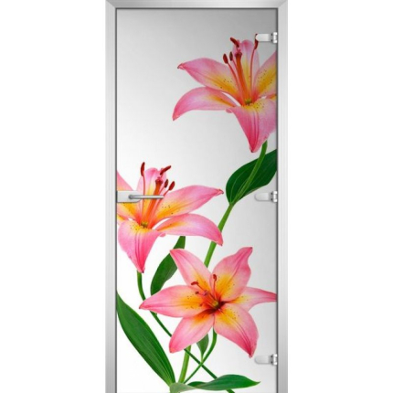 Стеклянная межкомнатная дверь FLOWERS-03