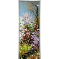Стеклянная межкомнатная дверь PAINTING-01