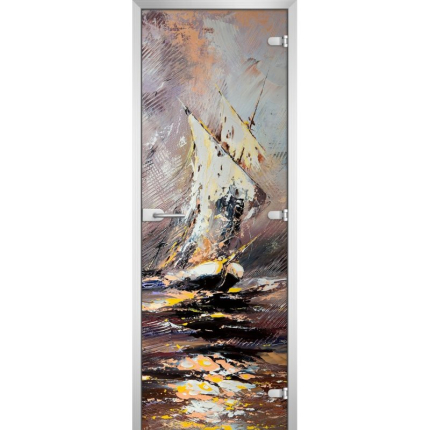 Стеклянная межкомнатная дверь PAINTING-02