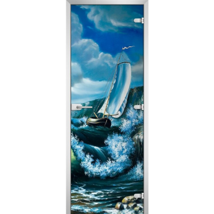 Стеклянная межкомнатная дверь PAINTING-04