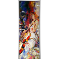 Стеклянная межкомнатная дверь PAINTING-15