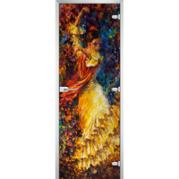 Стеклянная межкомнатная дверь PAINTING-18