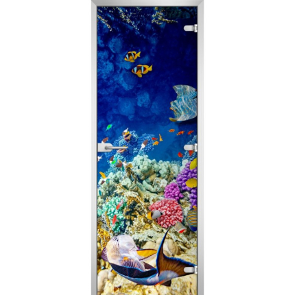 Стеклянная межкомнатная дверь UNDERWATER WORLD-04